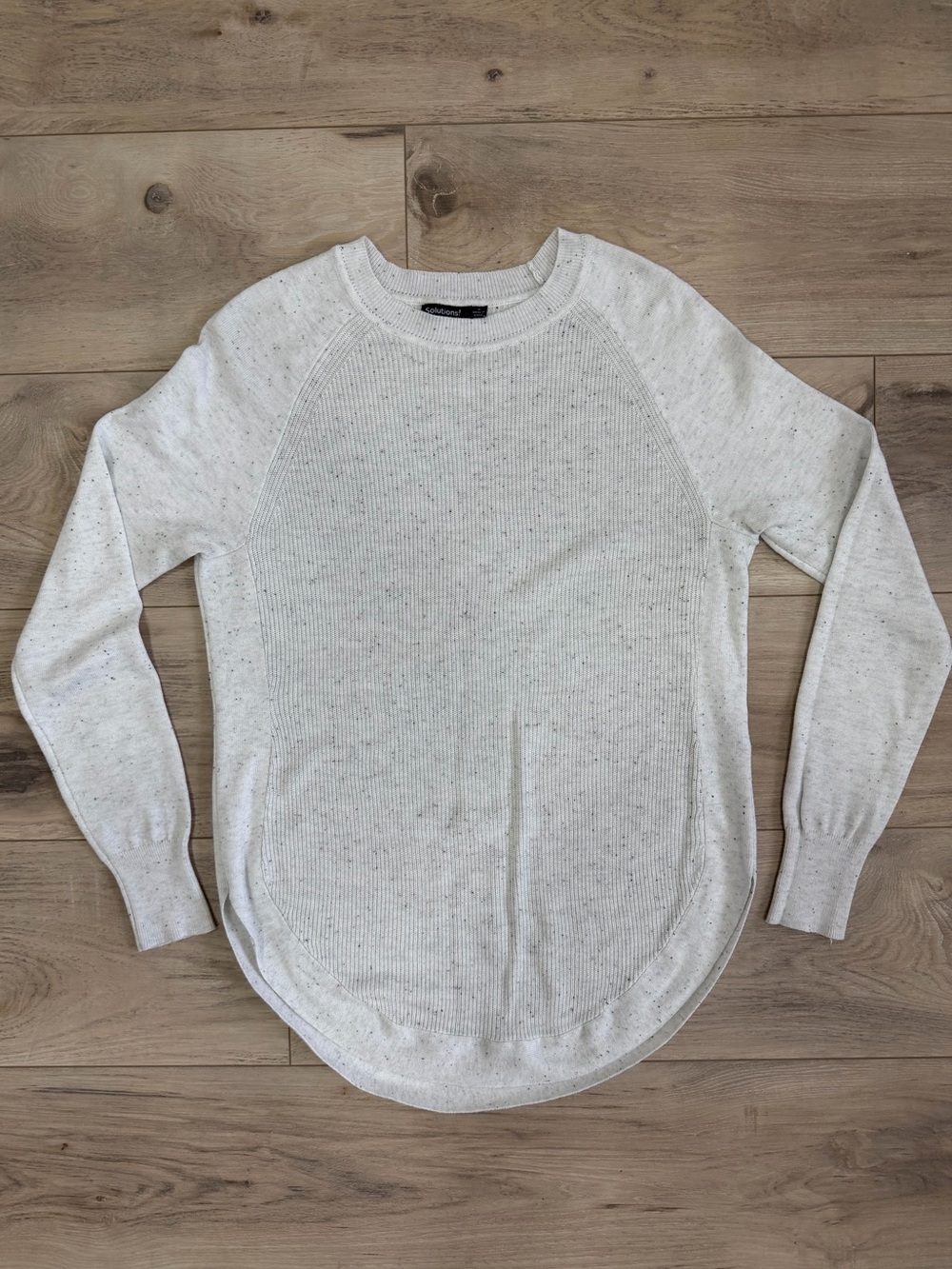 Cozy White Speckled Crewneck Sweater